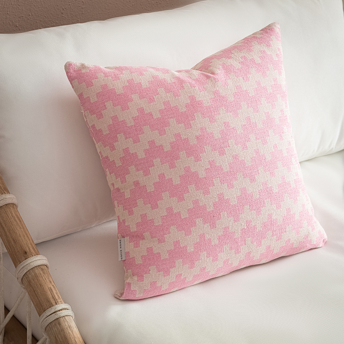 Gofis Home - Μαξιλαροθήκη Summer Waves 50x50cm Gum Pink 466/23